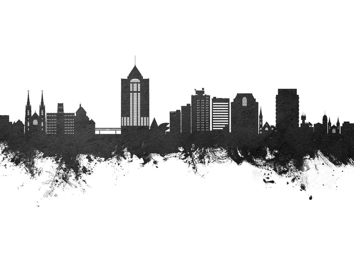 Roanoke Virginia Skyline Black & White Mural Wallpaper - pure wallpaper artwork