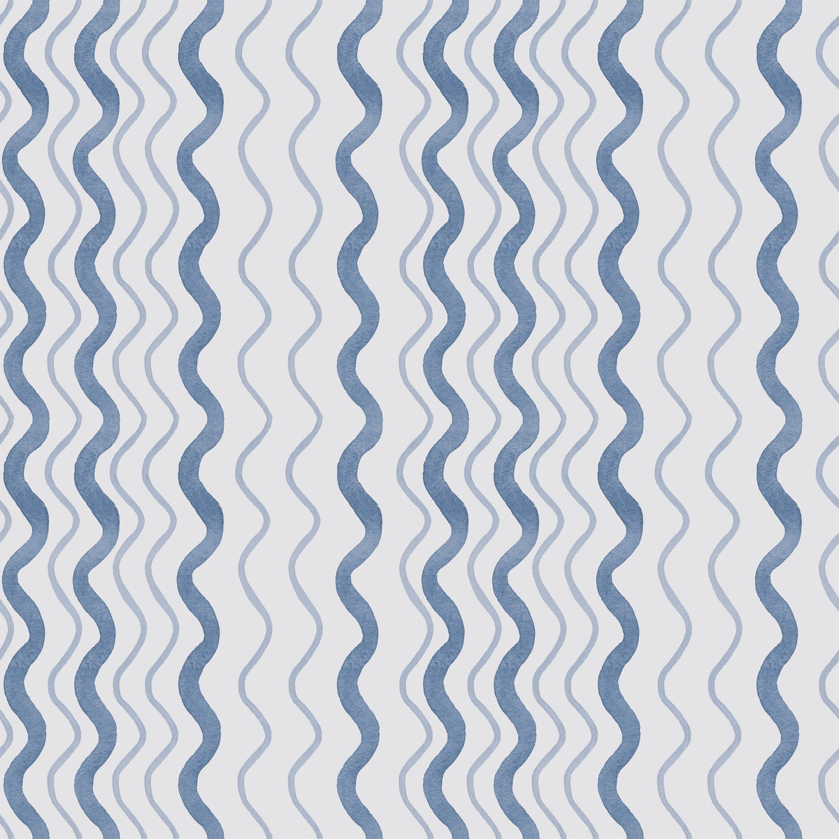 Wavy Stripes, Blue Mural Wallpaper - pure wallpaper artwork