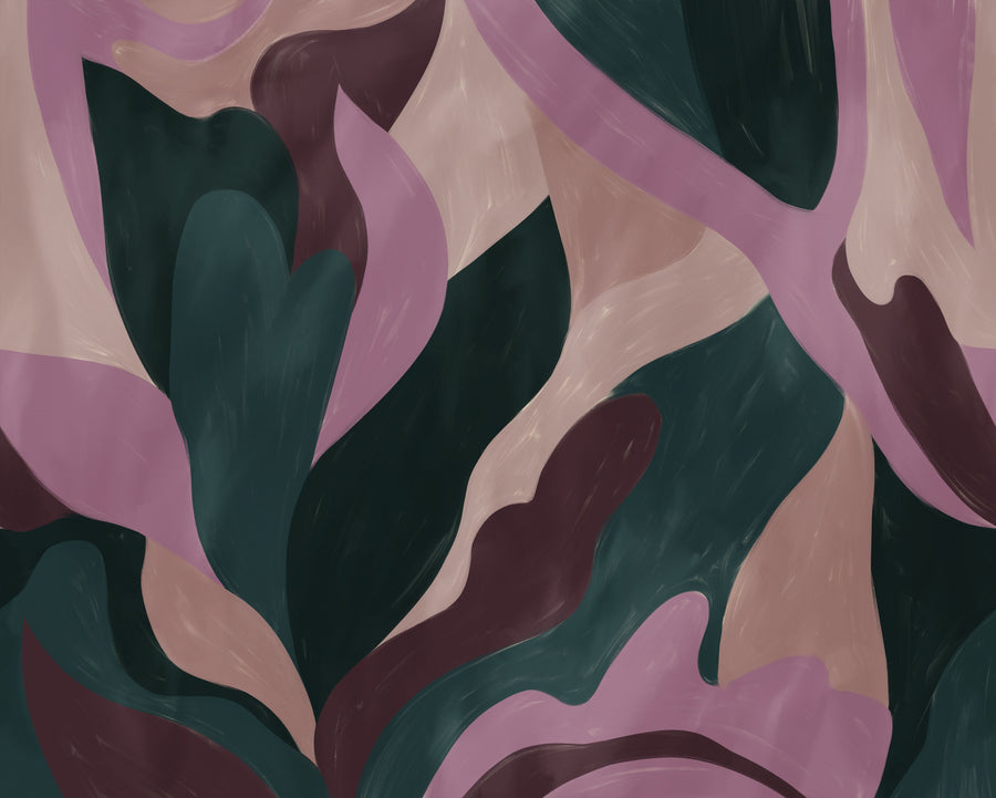 Dynamic Fields, Pink Mural Wallpaper