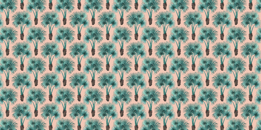 Elephant Ear Tree, Pink Mural Wallpaper