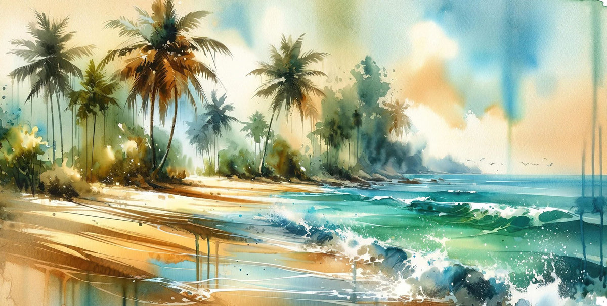 Exotic Tropical Sunny Beach Mural Wallpaper - pure wallpaper artwork