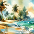 Exotic Tropical Sunny Beach Mural Wallpaper - pure wallpaper artwork
