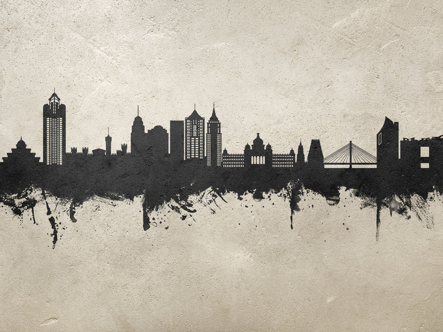Bengaluru India Skyline Concrete Mural Wallpaper