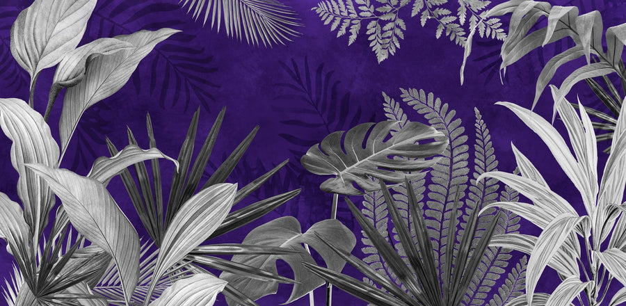 Botanical Wallpaper Mural – Leaf & Plant Wall Mural – Frosty Leaves printable artwork