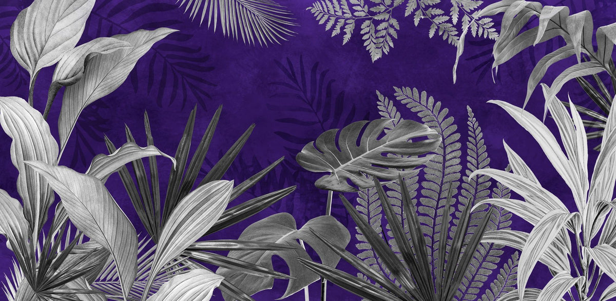 Frosty Leaves Mural Wallpaper - pure wallpaper artwork