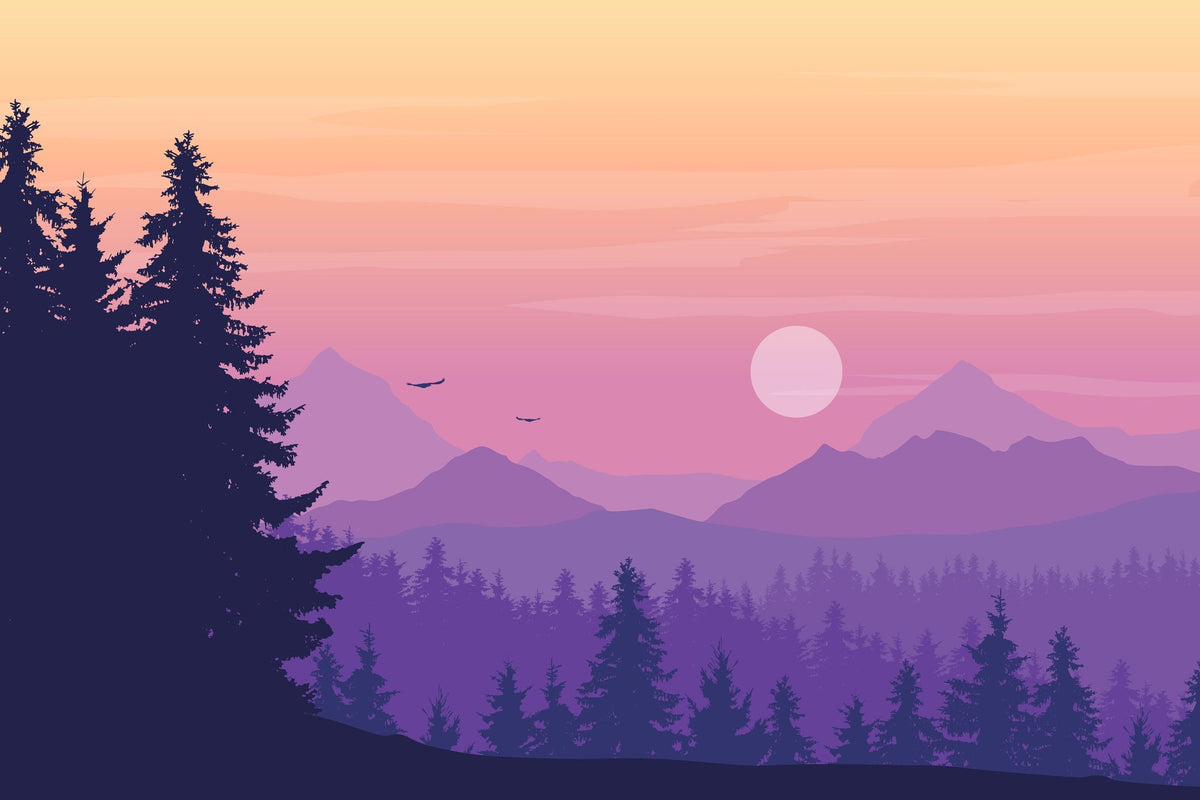 Purple Sky At Night Mural Wallpaper - pure wallpaper artwork
