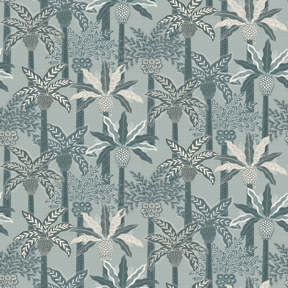 Palmera Luxe, Chalky Blue Mural Wallpaper - pure wallpaper artwork