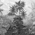Banana Trees Sketching Mural Wallpaper - pure wallpaper artwork
