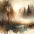 Misty Forest Escape Mural Wallpaper - pure wallpaper artwork