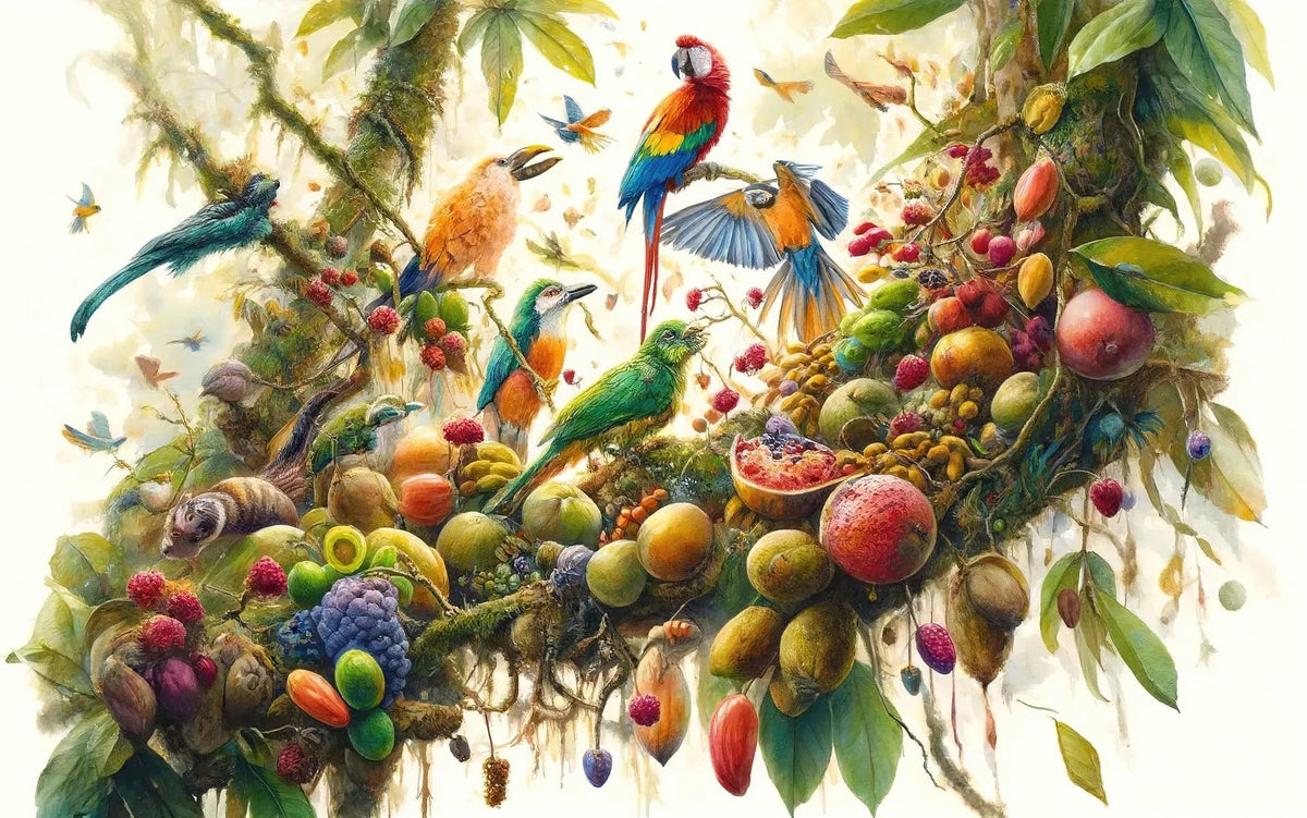 Jungle Symphony in Vivid Hues Mural Wallpaper - pure wallpaper artwork