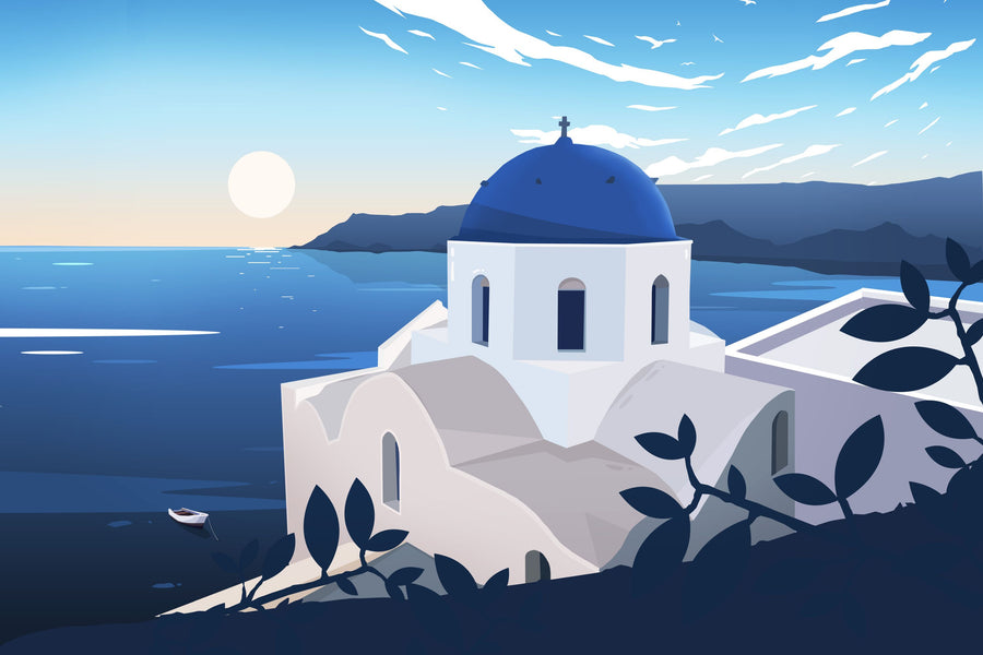 Travel Santorini Mural Wallpaper