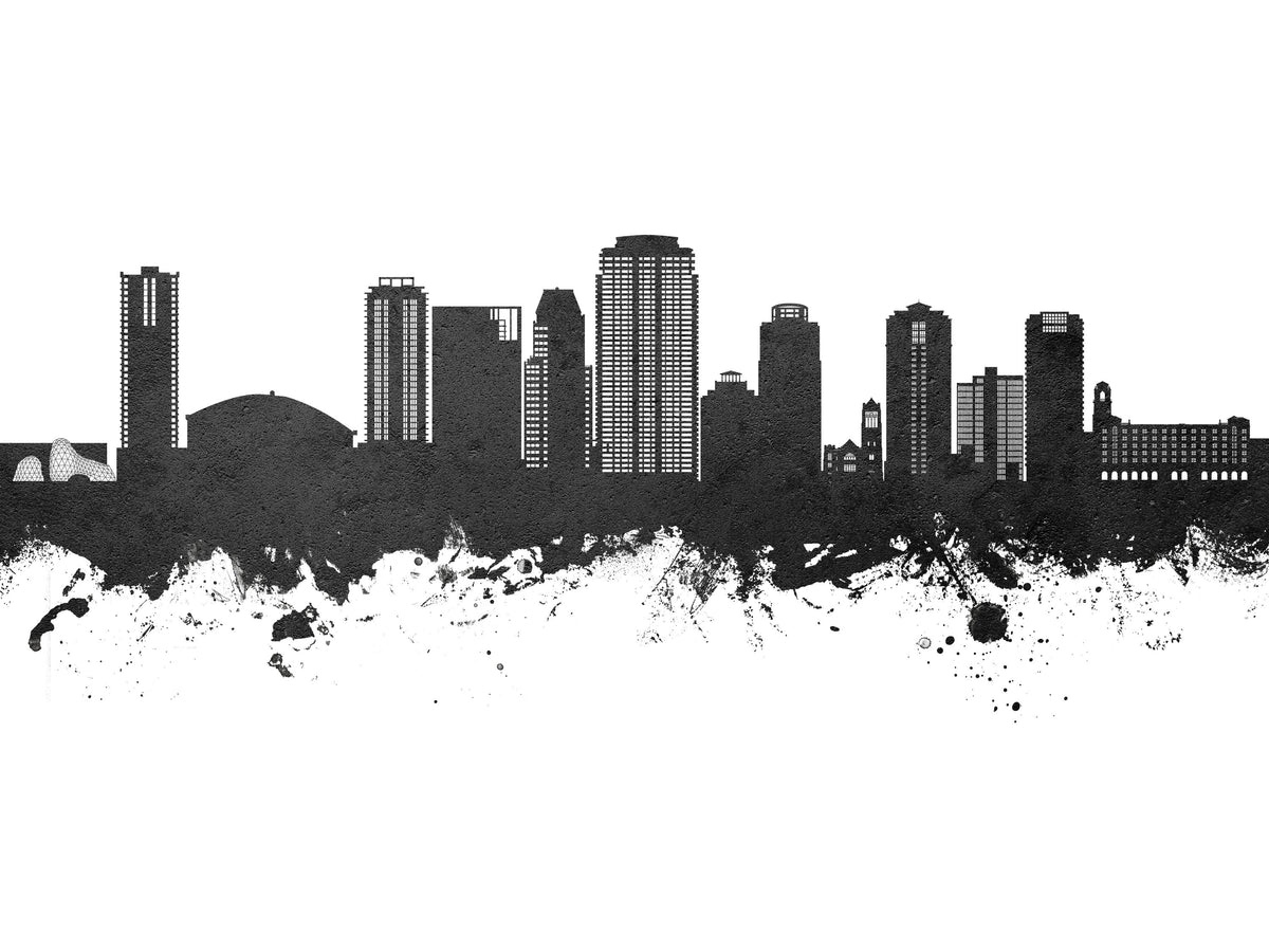 St Petersburg Florida Skyline Black & White Mural Wallpaper - pure wallpaper artwork