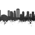St Petersburg Florida Skyline Black & White Mural Wallpaper - pure wallpaper artwork
