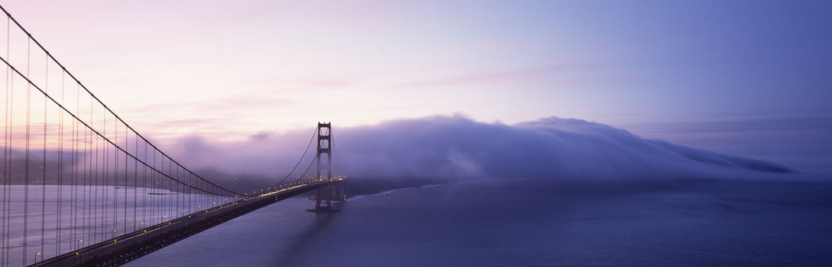 Misty Bridge Dawn Mural Wallpaper - pure wallpaper artwork