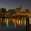 Riverfront Nightscape Mural Wallpaper - pure wallpaper artwork