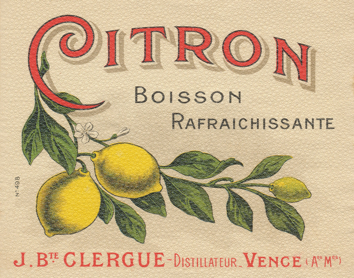 Lemon Label Mural Wallpaper - pure wallpaper artwork