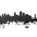 Sacramento California Skyline Black & White Mural Wallpaper - pure wallpaper artwork