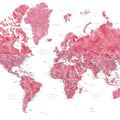 World Map Cities - Wanda Mural Wallpaper - pure wallpaper artwork