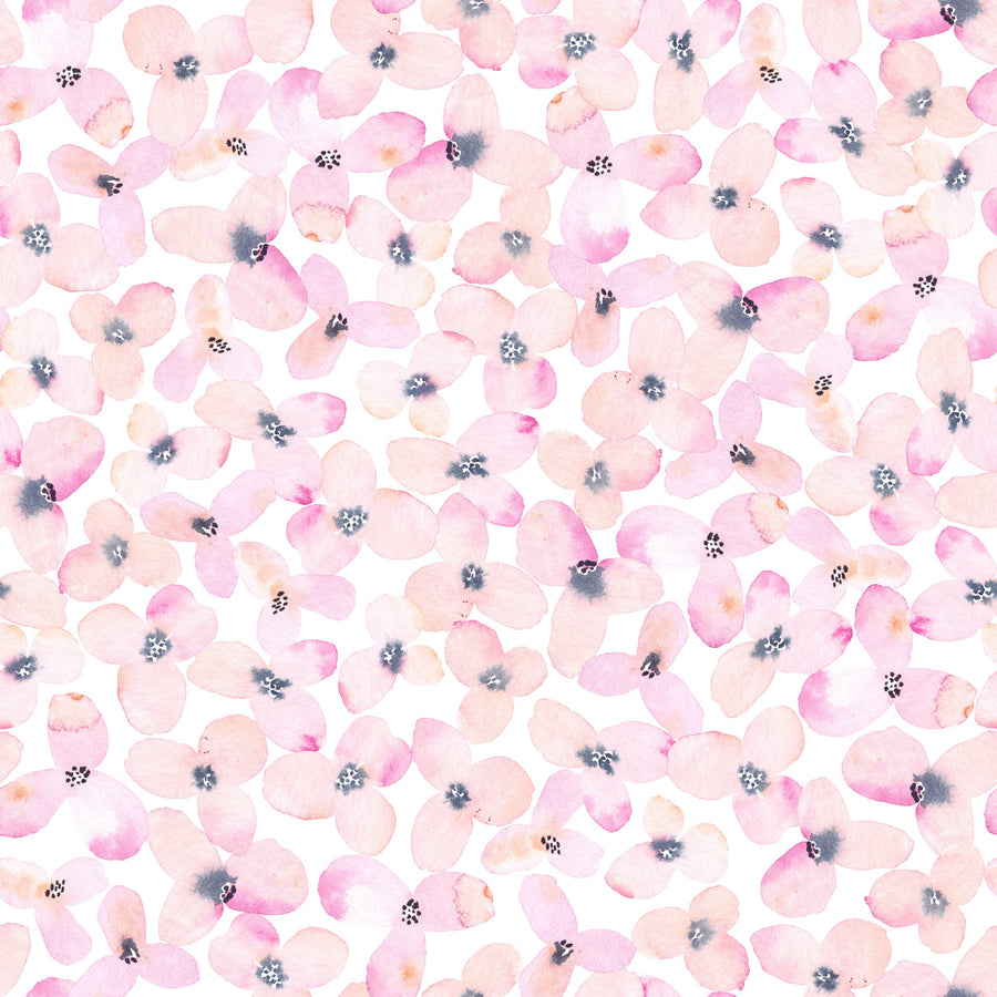 Painted Cherry Blossoms Mural Wallpaper