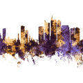 Manila Philippines Skyline Purple & Gold Mural Wallpaper - pure wallpaper artwork