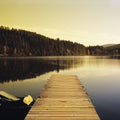 Autumn Harbor Reflection Mural Wallpaper - pure wallpaper artwork