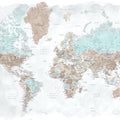 World Map Cities - Colleteh Mural Wallpaper - pure wallpaper artwork