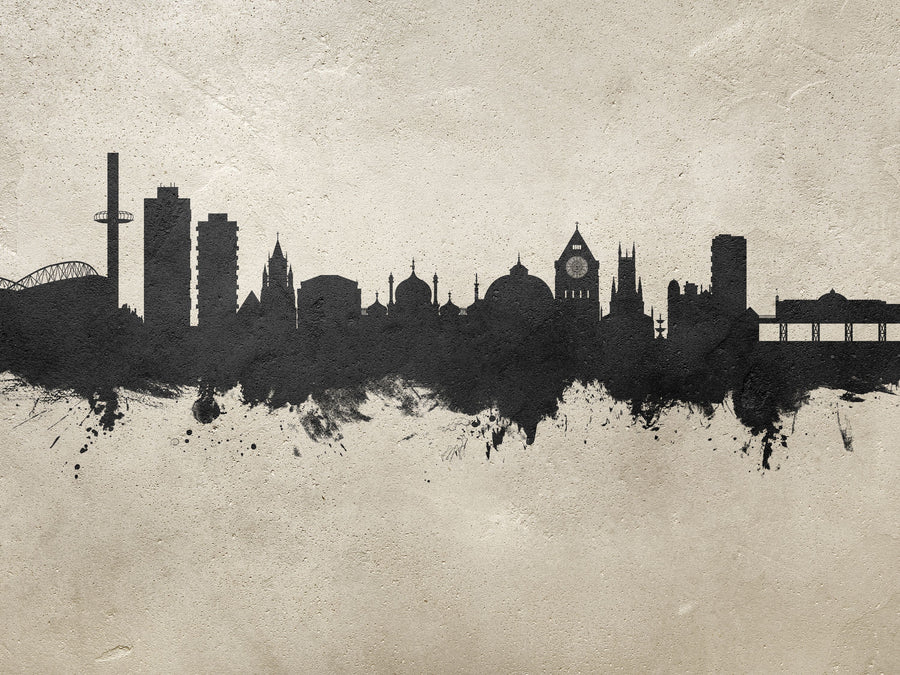 Brighton England Skyline Concrete Mural Wallpaper