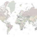 World Map Cities - Anouk Mural Wallpaper - pure wallpaper artwork