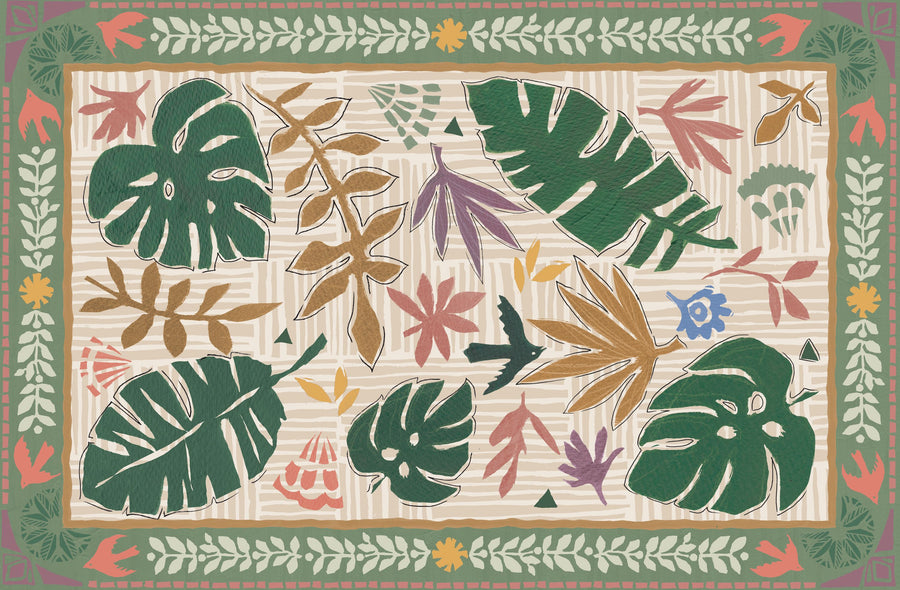 Desert Flair Green Mural Wallpaper