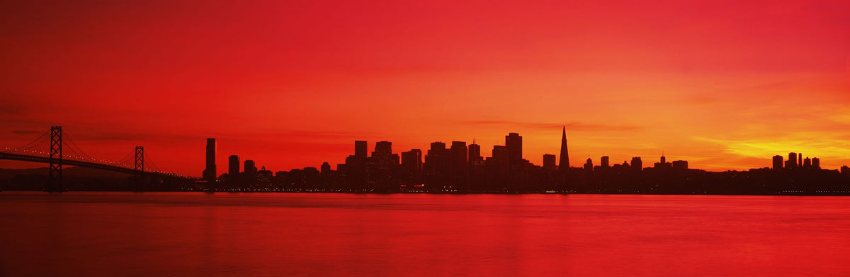 Crimson Bridge Horizon Mural Wallpaper - pure wallpaper artwork