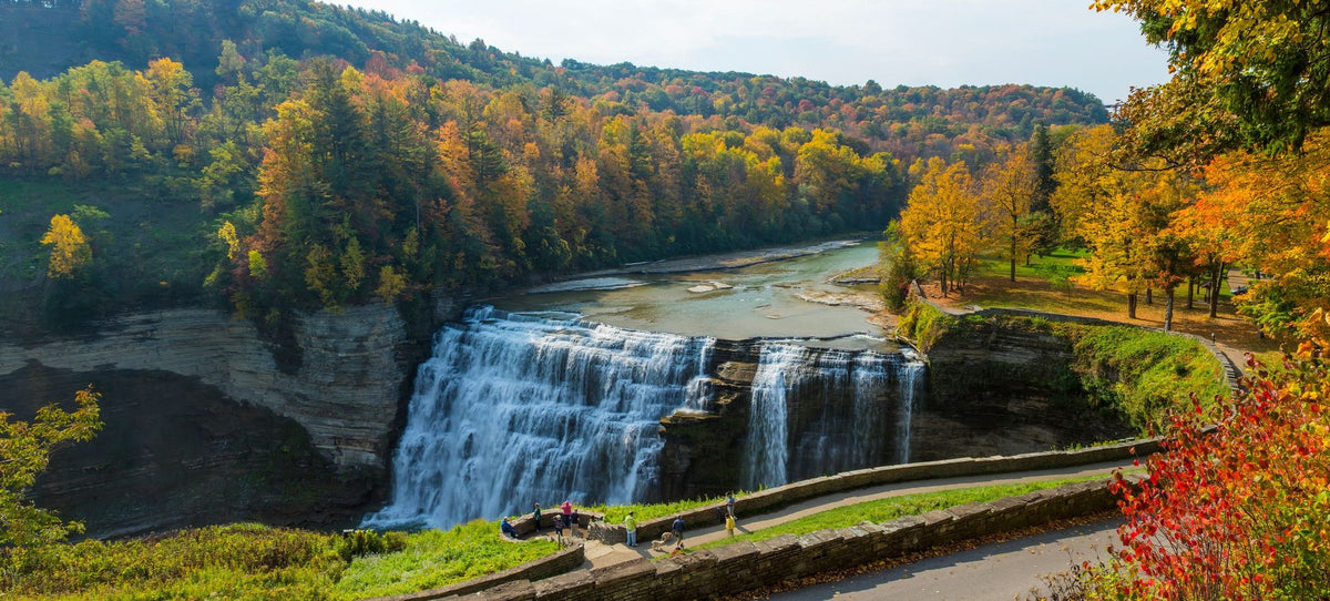 Middle Falls in Autumn Mural Wallpaper - pure wallpaper artwork