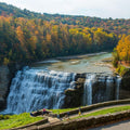 Middle Falls in Autumn Mural Wallpaper - pure wallpaper artwork