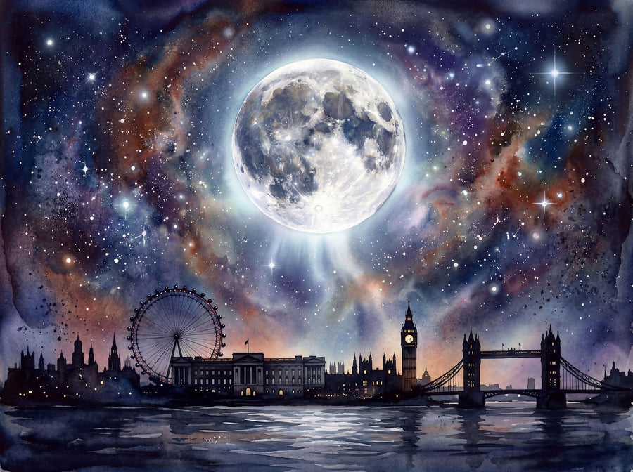 London - Powerful Moon Series Mural Wallpaper