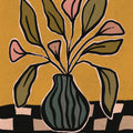 Checkerboard Floral II Mural Wallpaper - pure wallpaper artwork