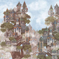 Treehouse Neighborhood Warm Mural Wallpaper - pure wallpaper artwork