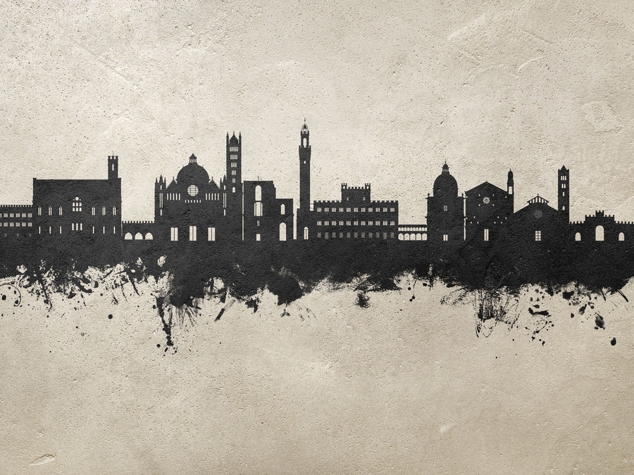 Siena Italy Skyline Concrete Mural Wallpaper