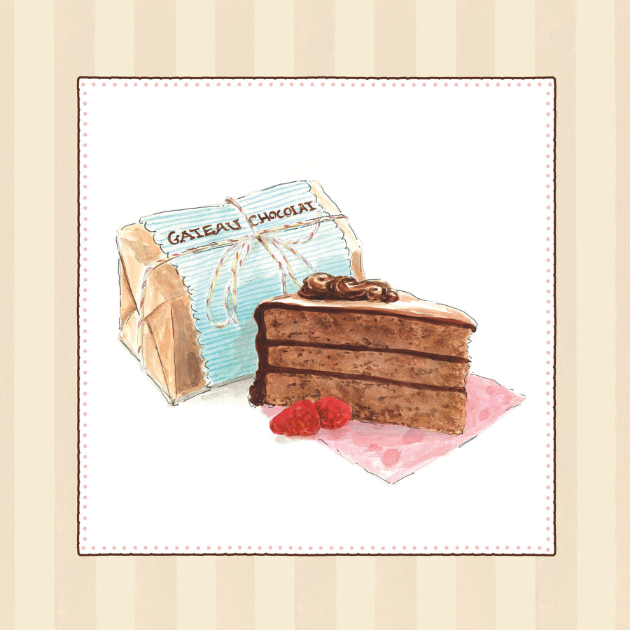 Gateau Chocolate on Stripes Mural Wallpaper