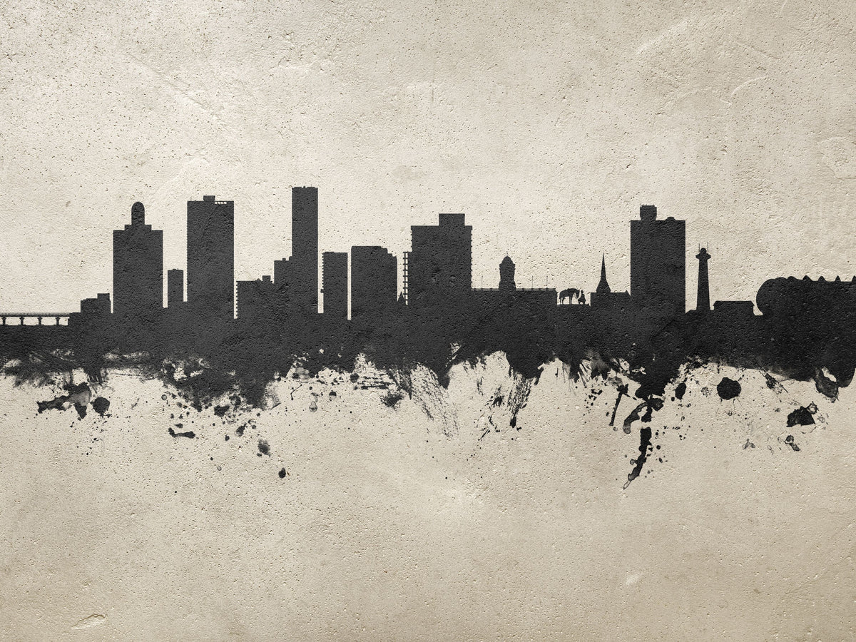 Port Elizabeth South Africa Skyline Concrete Mural Wallpaper - pure wallpaper artwork