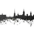 Stockholm Skyline Black & White Mural Wallpaper - pure wallpaper artwork