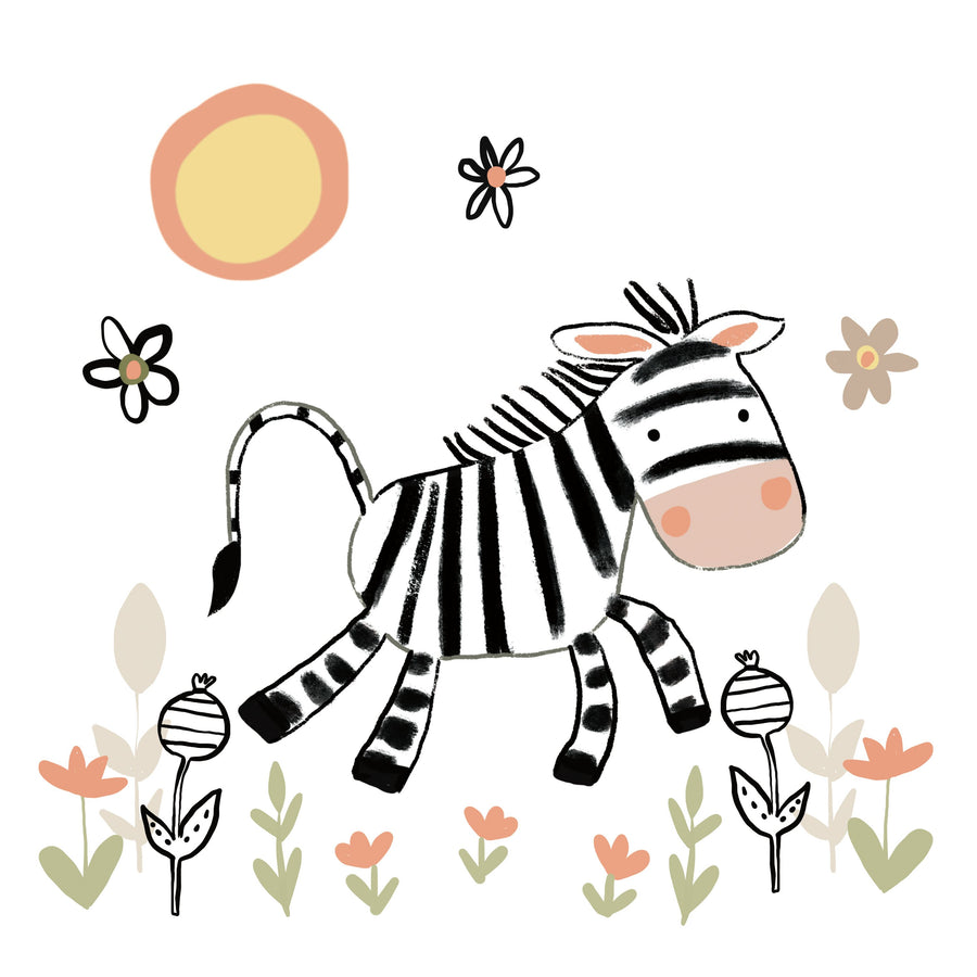 Baby Zebra Mural Wallpaper