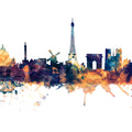 Paris Skyline Blue & Bronze Mural Wallpaper - pure wallpaper artwork