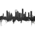 Riyadh Saudi Arabia Skyline Black & White Mural Wallpaper - pure wallpaper artwork