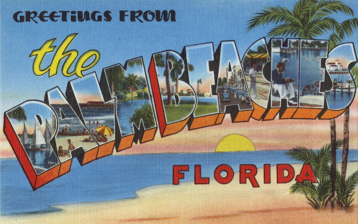 Greetings From Palm Beaches Mural Wallpaper - pure wallpaper artwork