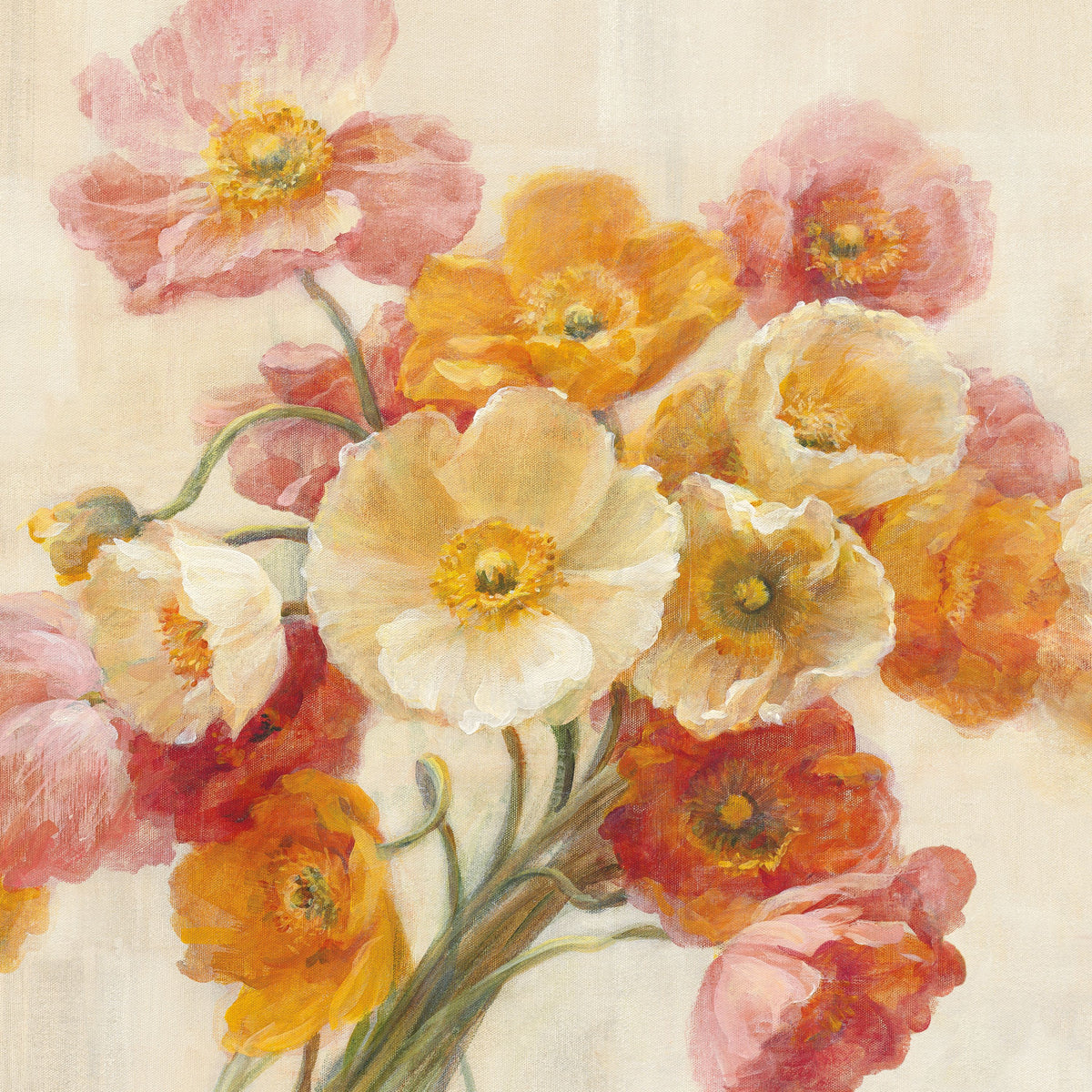 Poppies Delight Crop II Mural Wallpaper - pure wallpaper artwork