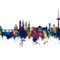Koblenz Germany Skyline Blue & Bronze Mural Wallpaper - pure wallpaper artwork
