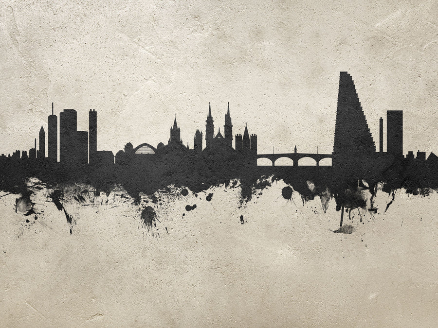 Basel Switzerland Skyline Concrete Mural Wallpaper