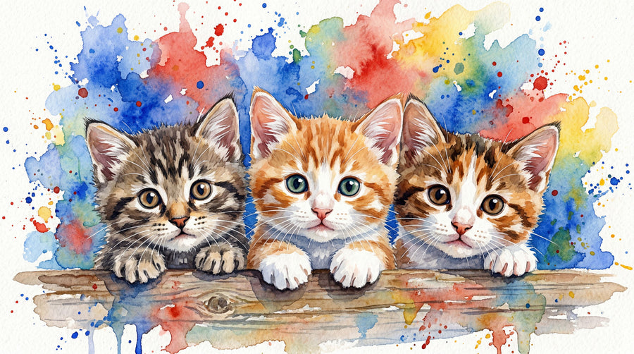 Kittens II - Cute Baby Animals Series Mural Wallpaper