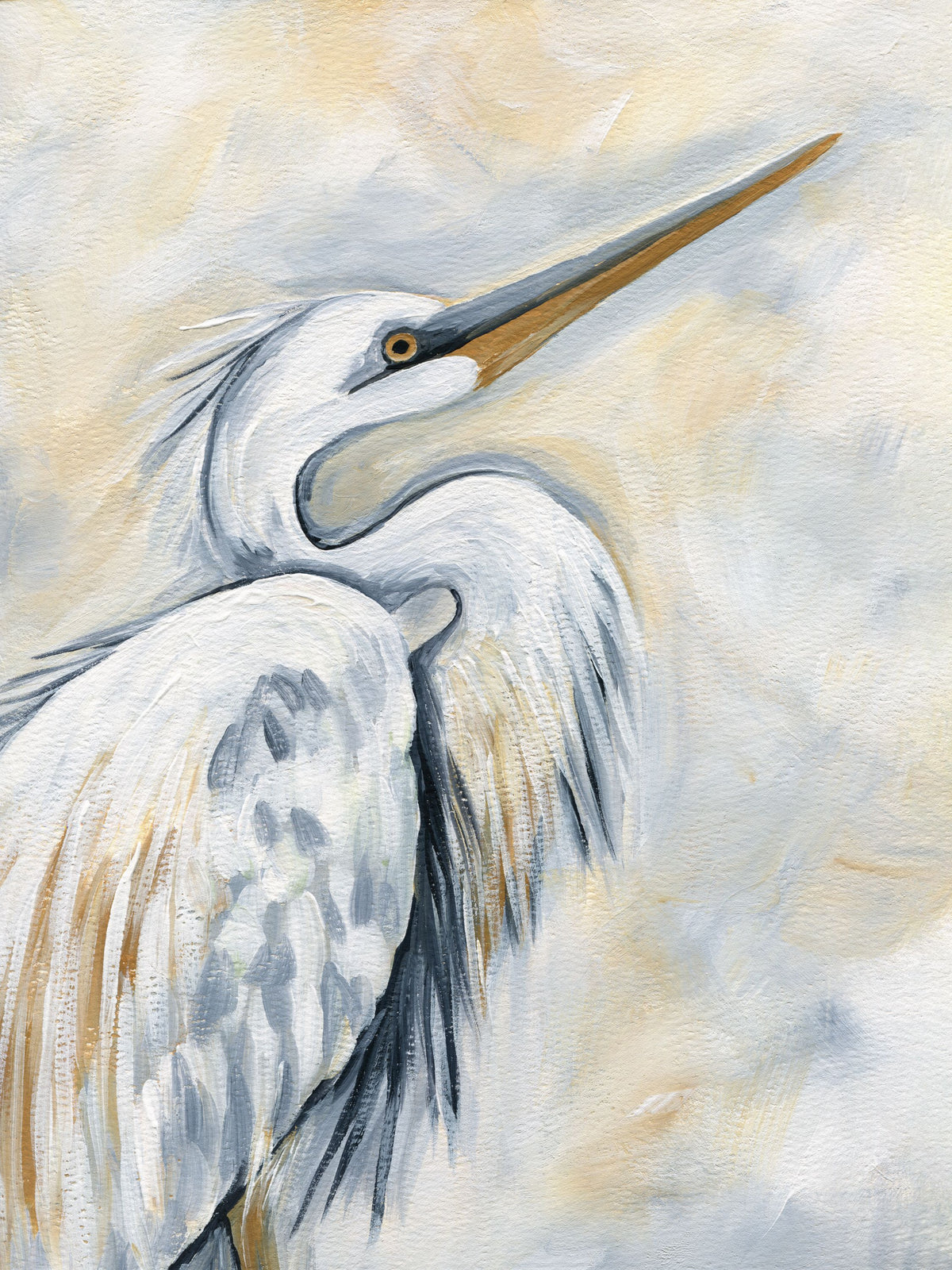 White Egret Mural Wallpaper - pure wallpaper artwork