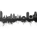 Minsk Belarus Skyline Black & White Mural Wallpaper - pure wallpaper artwork