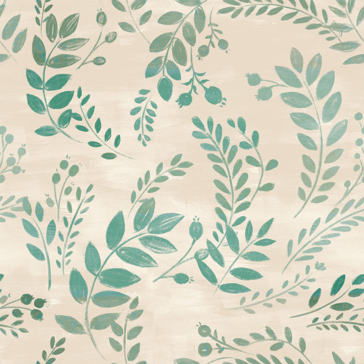 Harvest Sprig White Mural Wallpaper - pure wallpaper artwork